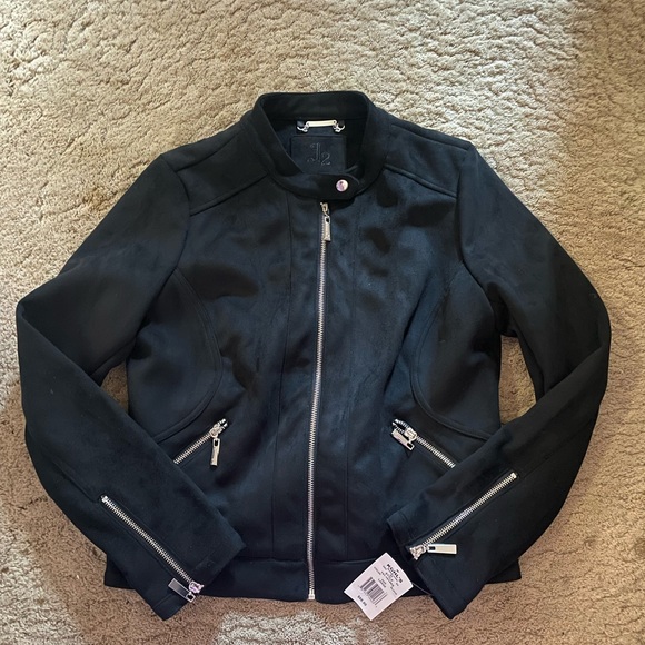 NWT Black Zip-Up Moto/Biker Jacket - Picture 1 of 4